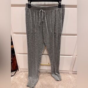 Caution To The Wind Black and White Striped Pants